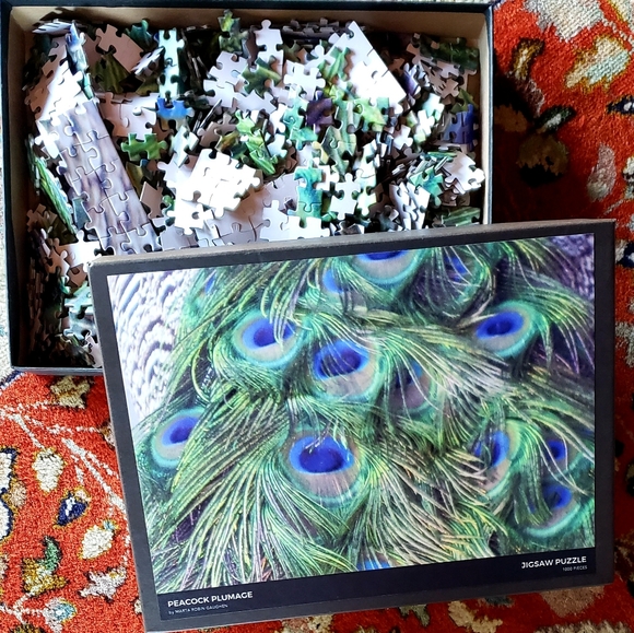 PUZZLE Peacock Plumage - 1000 Pieces - NWOT - One of a Kind - Picture 4 of 4